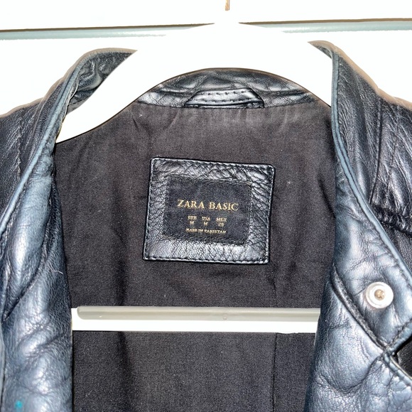 Zara Fitted Leather Jacket - Picture 2 of 3